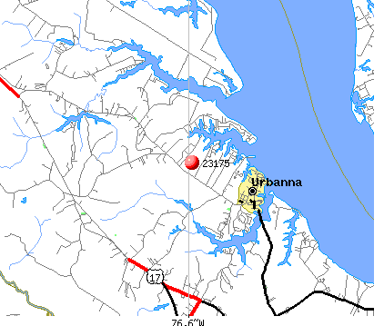 Urbanna, VA (23175) map