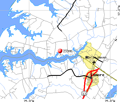 Belle Haven, VA (23306) map