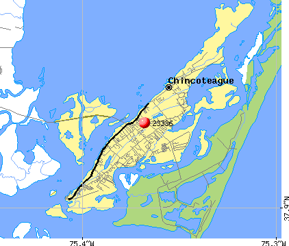 Chincoteague, VA (23336) map