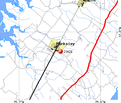 Parksley, VA (23421) map