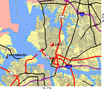 Norfolk, VA (23517) map
