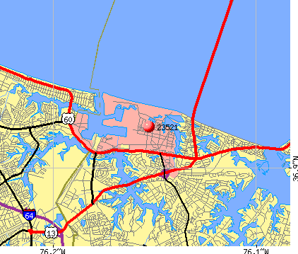 Norfolk, VA (23521) map