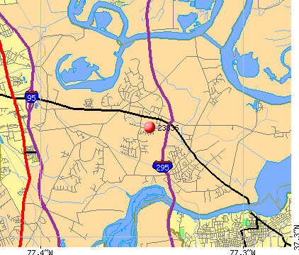 Chester, VA (23836) map