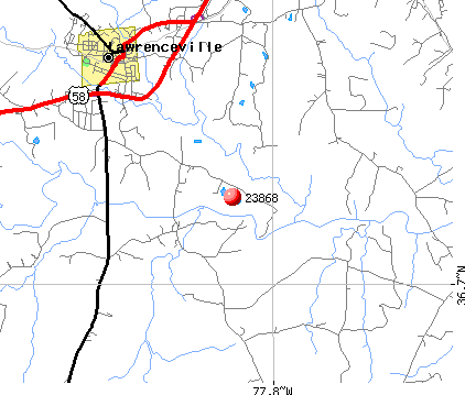 Lawrenceville, VA (23868) map