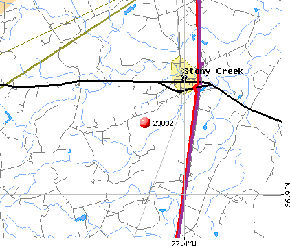 Stony Creek, VA (23882) map