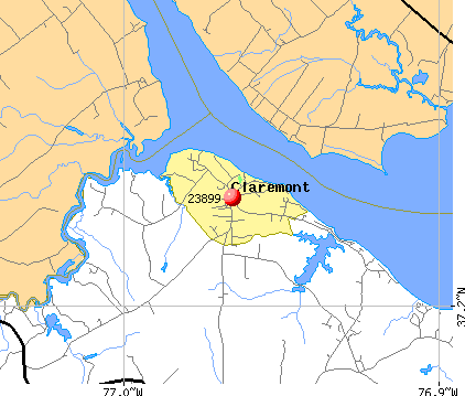 Claremont, VA (23899) map