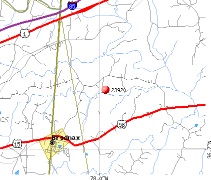 Brodnax, VA (23920) map