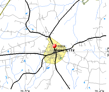 Chase City, VA (23924) map
