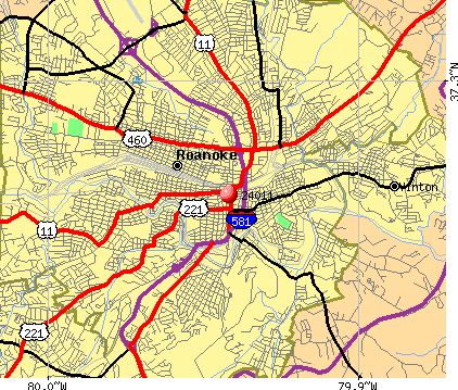 Roanoke, VA (24011) map