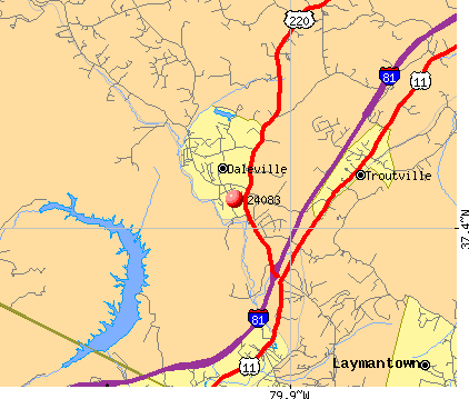 Daleville, VA (24083) map
