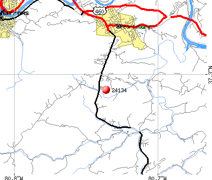 Pearisburg, VA (24134) map