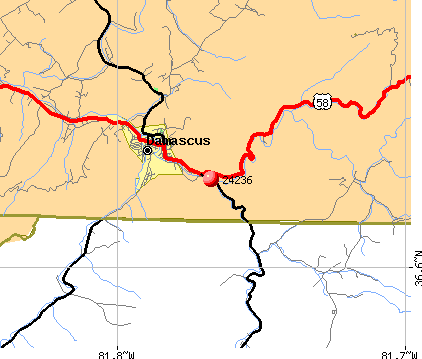 Damascus, VA (24236) map