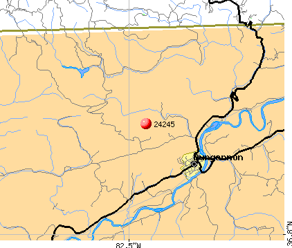 Dungannon, VA (24245) map