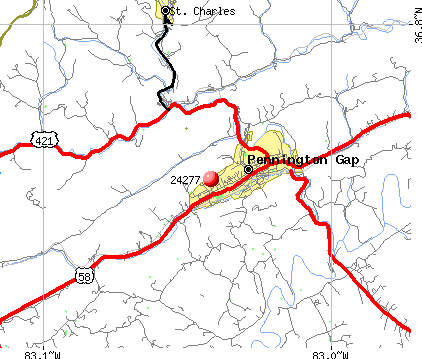 Pennington Gap, VA (24277) map. Nearest zip codes: 24218, 24282, 24243, 
