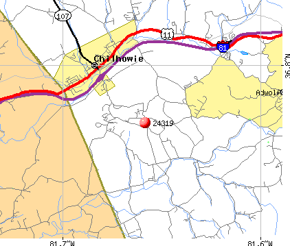 Chilhowie, VA (24319) map