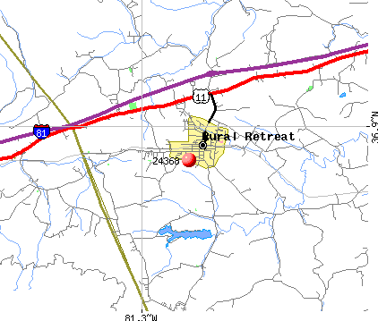 Rural Retreat, VA (24368) map