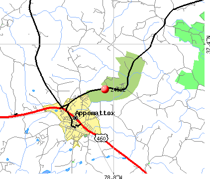 Appomattox, VA (24522) map