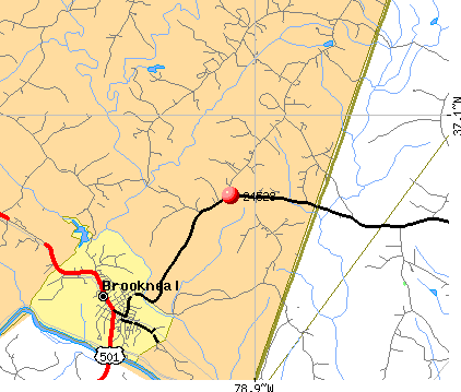 Brookneal, VA (24528) map