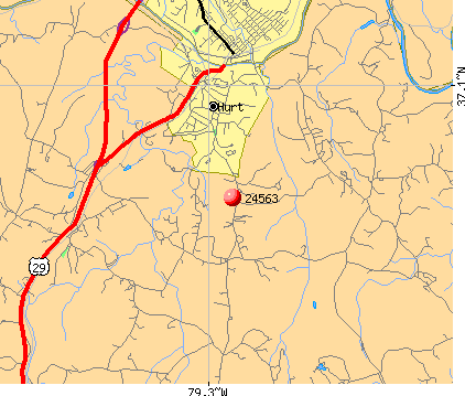 Hurt, VA (24563) map