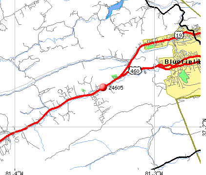 Bluefield, VA (24605) map