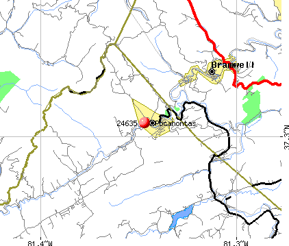 Pocahontas, VA (24635) map