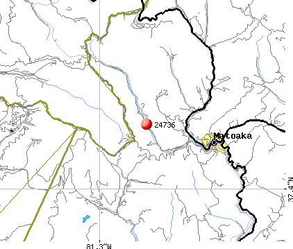 Matoaka, WV (24736) map