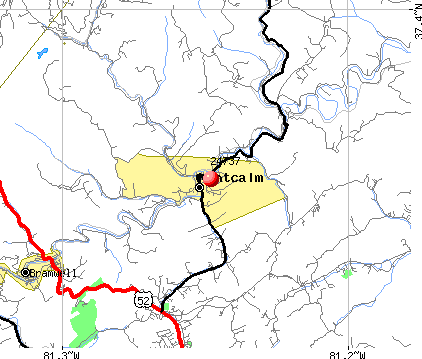 Montcalm, WV (24737) map