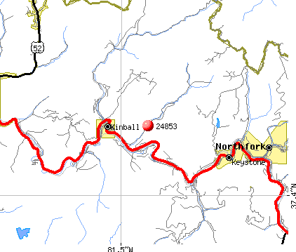 Kimball, WV (24853) map