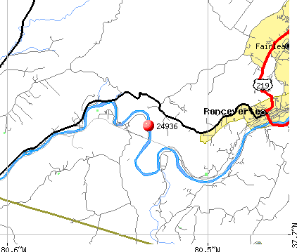 , WV (24936) map