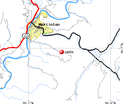 Marlinton, WV (24954) map