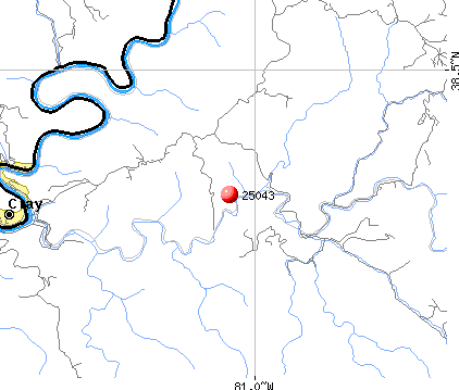 Clay, WV (25043) map
