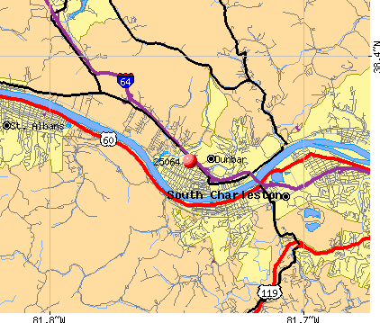 Dunbar, WV (25064) map