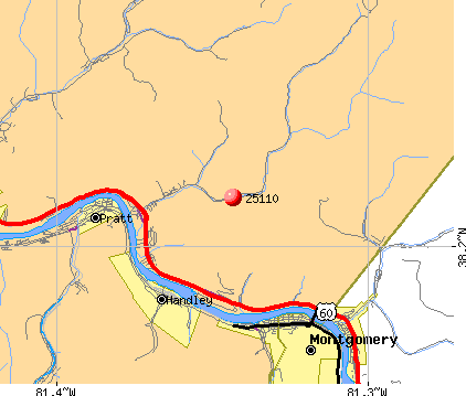 Glasgow, WV (25110) map