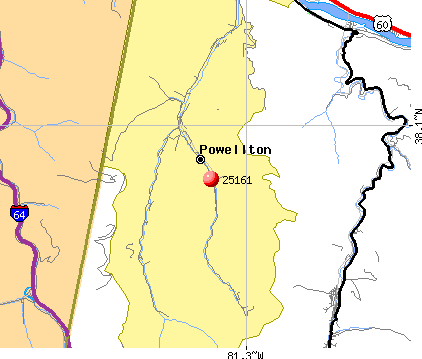 Powellton, WV (25161) map