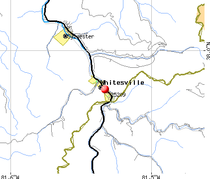 Whitesville, WV (25209) map