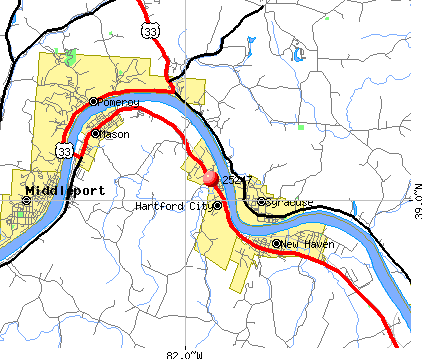 Hartford City, WV (25247) map