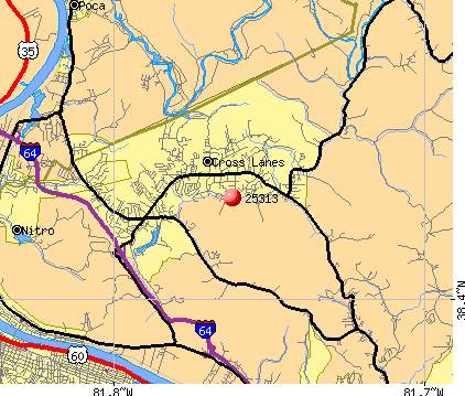 Cross Lanes, WV (25313) map