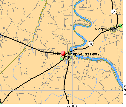Shepherdstown, WV (25443) map