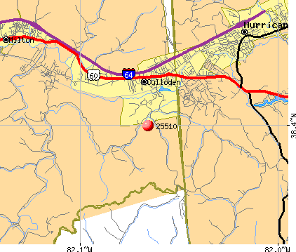 Culloden, WV (25510) map