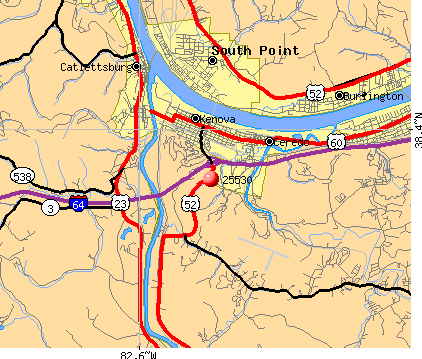 Kenova, WV (25530) map