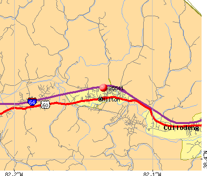 Milton, WV (25541) map