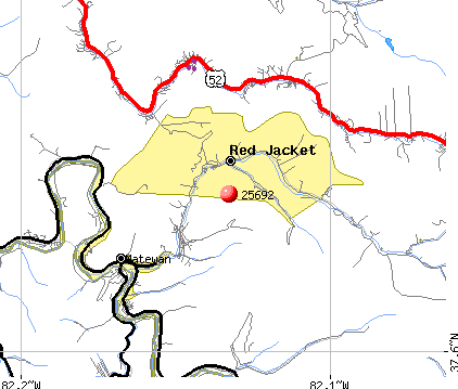 Red Jacket, WV (25692) map