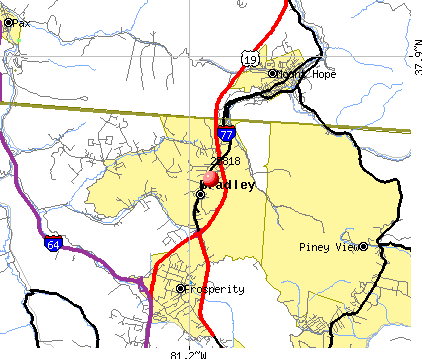 Bradley, WV (25818) map