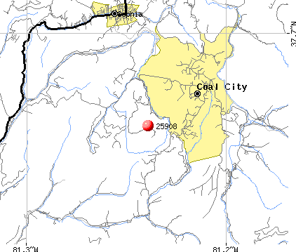 Coal City, WV (25908) map