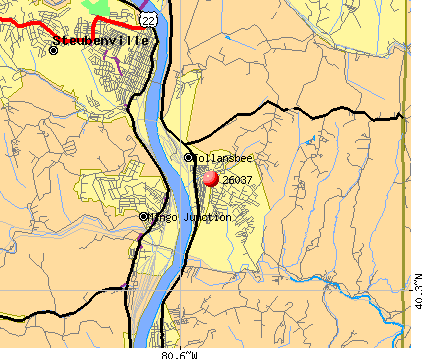 Follansbee, WV (26037) map