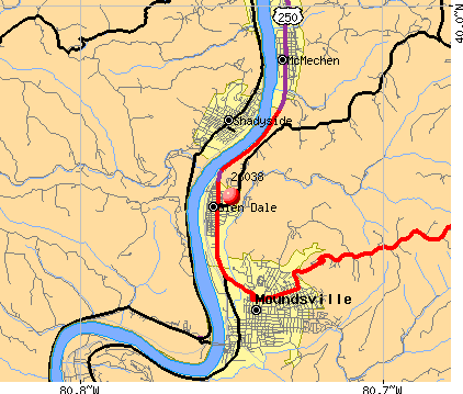 Glen Dale, WV (26038) map