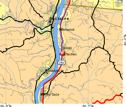 McMechen, WV (26040) map