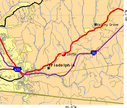 Triadelphia, WV (26059) map