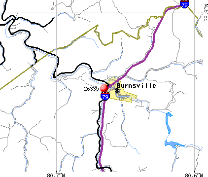 Burnsville, WV (26335) map