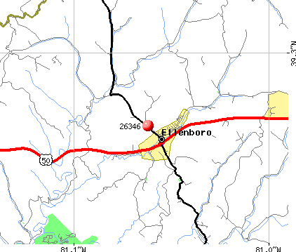 Ellenboro, WV (26346) map